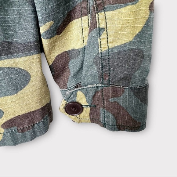 Madewell Outbound Camouflage Button Front Utility Jacket Olive Green Tan Brown - Picture 8 of 14